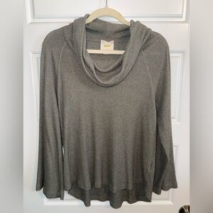 Anthropologie Charcoal Cowl Neck Sweater